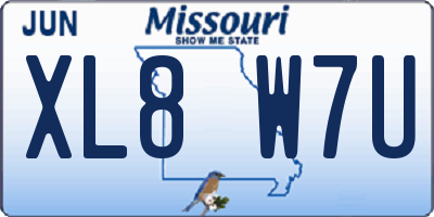 MO license plate XL8W7U