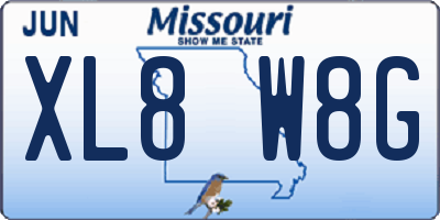 MO license plate XL8W8G