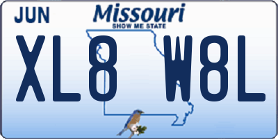 MO license plate XL8W8L