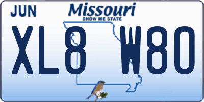 MO license plate XL8W8O