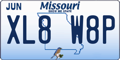 MO license plate XL8W8P