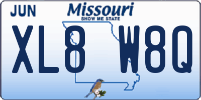 MO license plate XL8W8Q