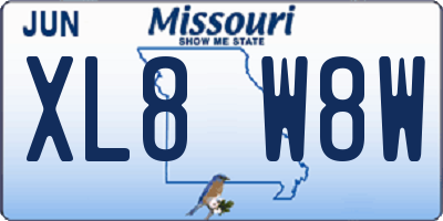 MO license plate XL8W8W