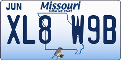 MO license plate XL8W9B