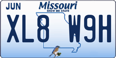 MO license plate XL8W9H