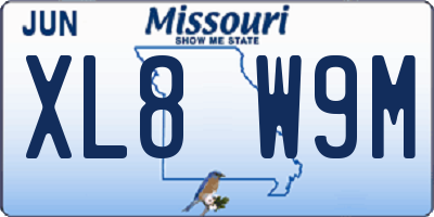 MO license plate XL8W9M