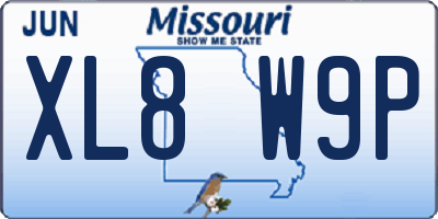 MO license plate XL8W9P