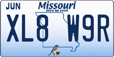 MO license plate XL8W9R