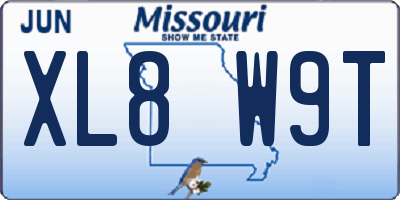 MO license plate XL8W9T