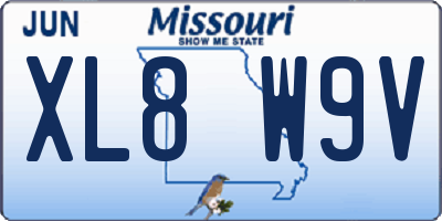 MO license plate XL8W9V