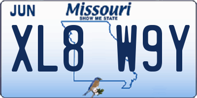 MO license plate XL8W9Y