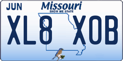 MO license plate XL8X0B