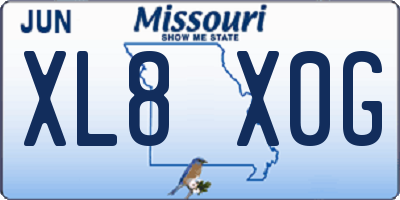 MO license plate XL8X0G