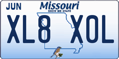 MO license plate XL8X0L