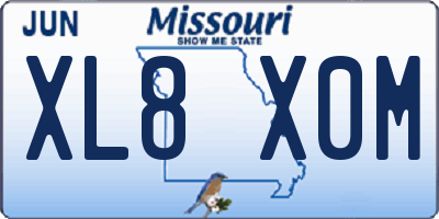 MO license plate XL8X0M