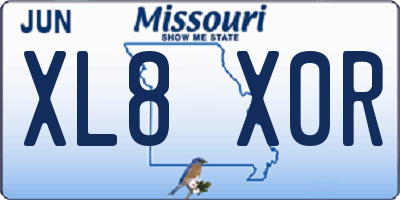 MO license plate XL8X0R