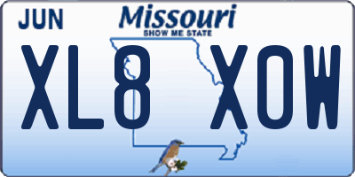 MO license plate XL8X0W
