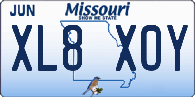 MO license plate XL8X0Y