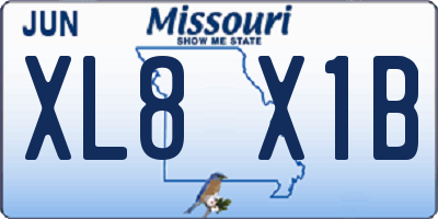 MO license plate XL8X1B