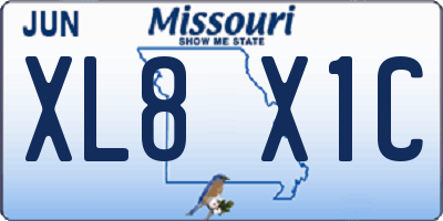 MO license plate XL8X1C