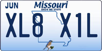 MO license plate XL8X1L