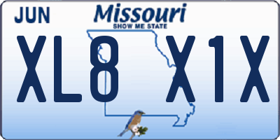 MO license plate XL8X1X