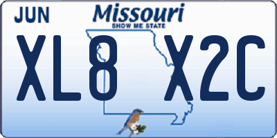 MO license plate XL8X2C