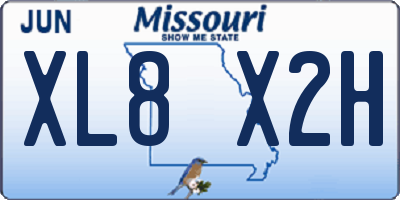 MO license plate XL8X2H