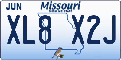 MO license plate XL8X2J