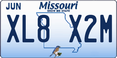 MO license plate XL8X2M