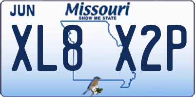 MO license plate XL8X2P