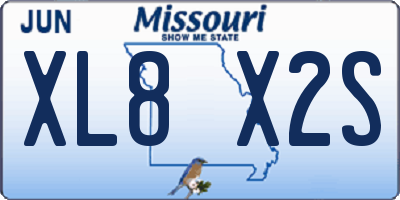 MO license plate XL8X2S