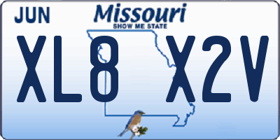 MO license plate XL8X2V