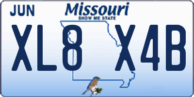 MO license plate XL8X4B