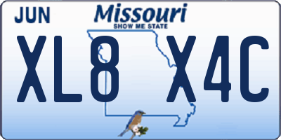 MO license plate XL8X4C