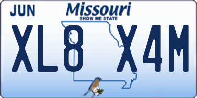 MO license plate XL8X4M