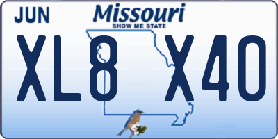 MO license plate XL8X4O