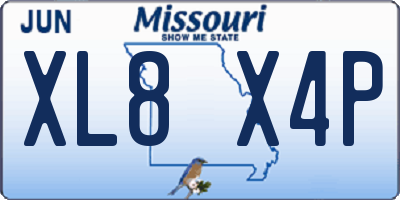 MO license plate XL8X4P