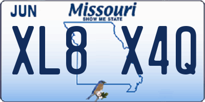 MO license plate XL8X4Q