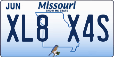 MO license plate XL8X4S
