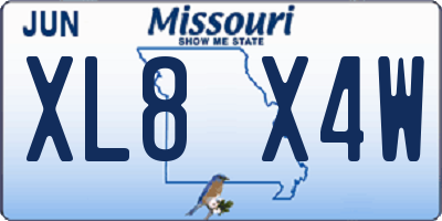 MO license plate XL8X4W