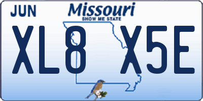 MO license plate XL8X5E