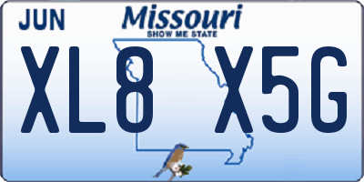MO license plate XL8X5G