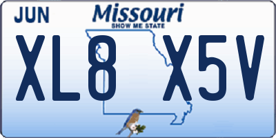 MO license plate XL8X5V