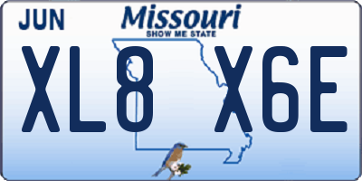 MO license plate XL8X6E