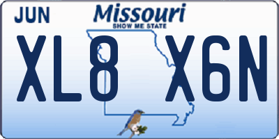 MO license plate XL8X6N