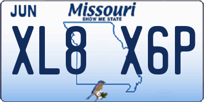 MO license plate XL8X6P