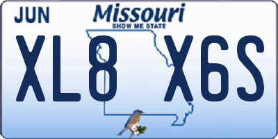 MO license plate XL8X6S