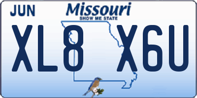 MO license plate XL8X6U