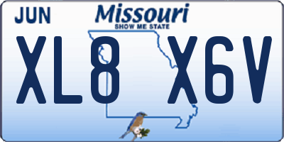 MO license plate XL8X6V